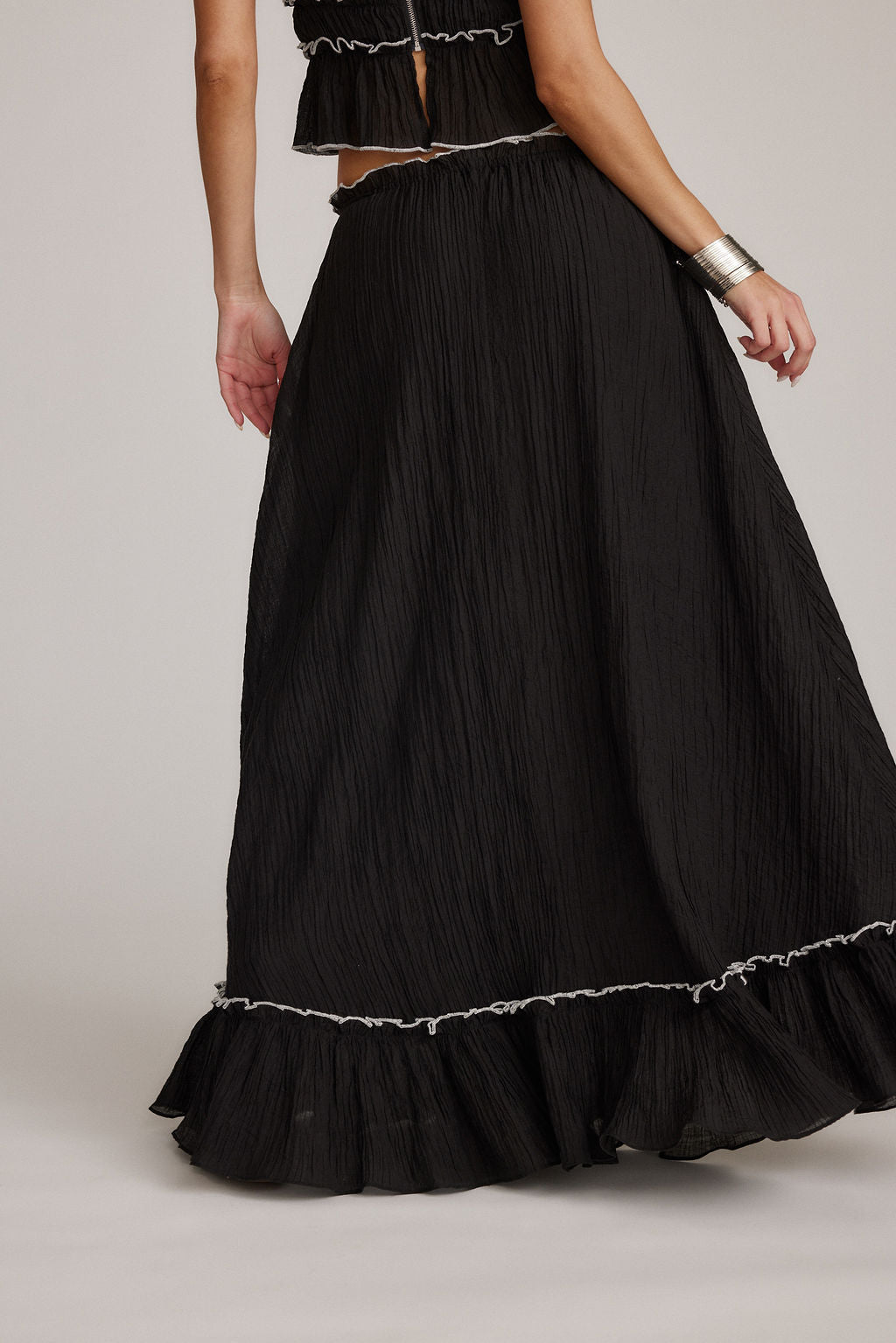 Kaylee | Damski komplet Roxy crop top i spódnica maxi boho letni lekki