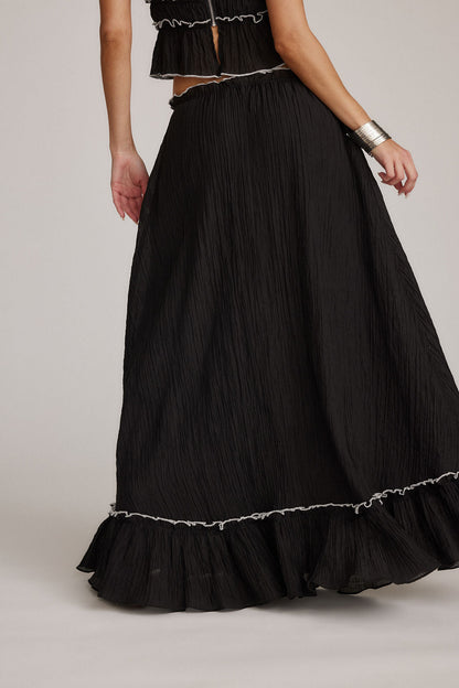 Kaylee | Damski komplet Roxy crop top i spódnica maxi boho letni lekki