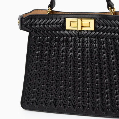 Alexandra | Torebka damska pleciona z rączką i zapięciem elegancka stylowa