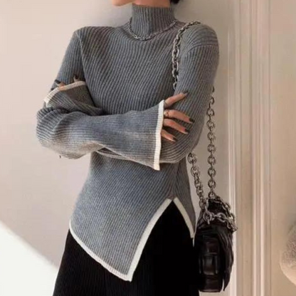 Emilia - Damski sweter z wysokim kołnierzem