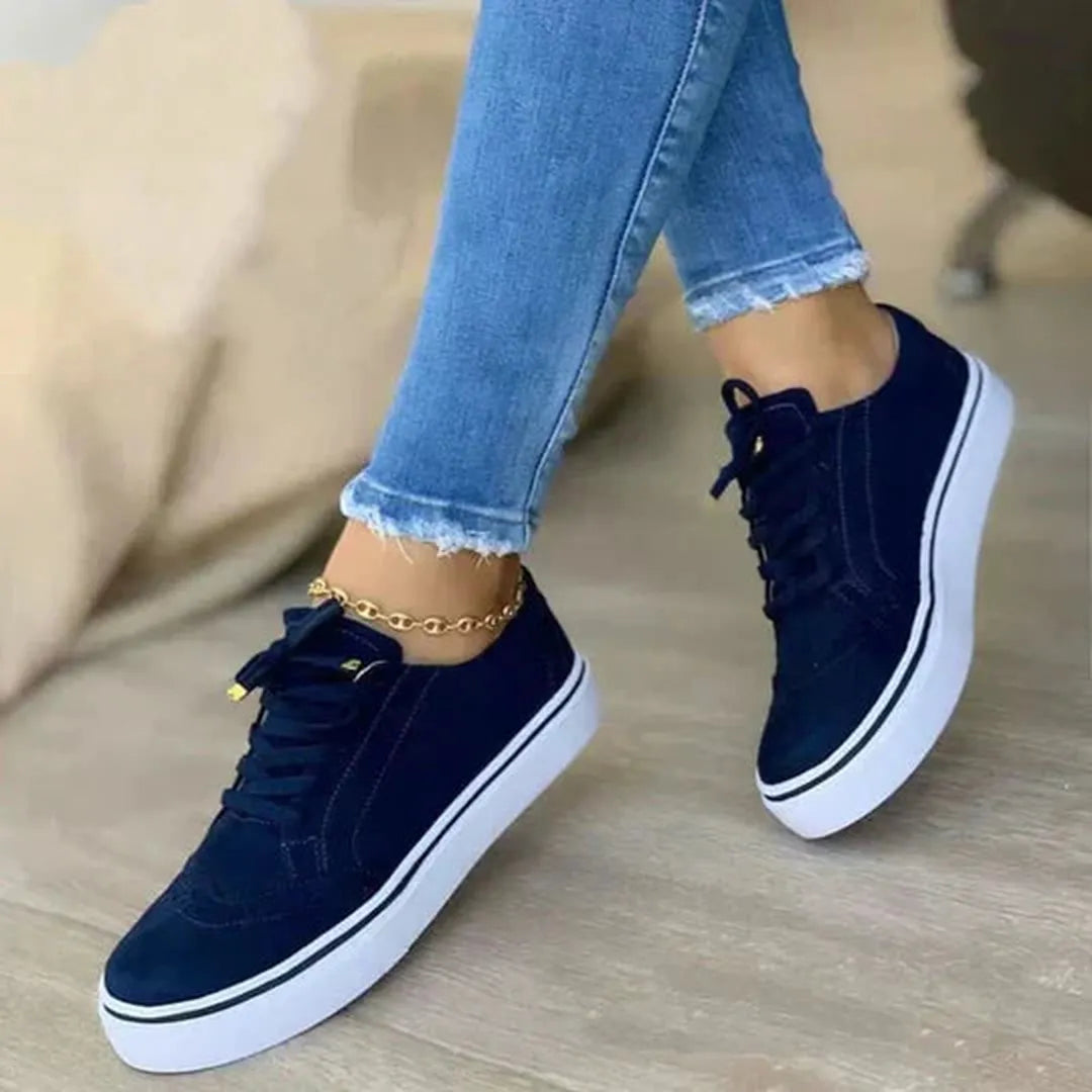 Fleur - Damskie sneakersy ze sznurowaniem – casualowy styl