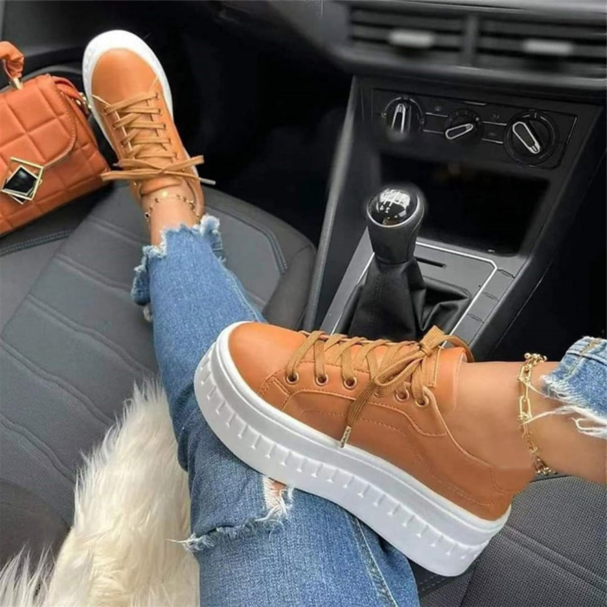 Edyta | Buty sportowe damskie | Na platformie, wygodne i stylowe