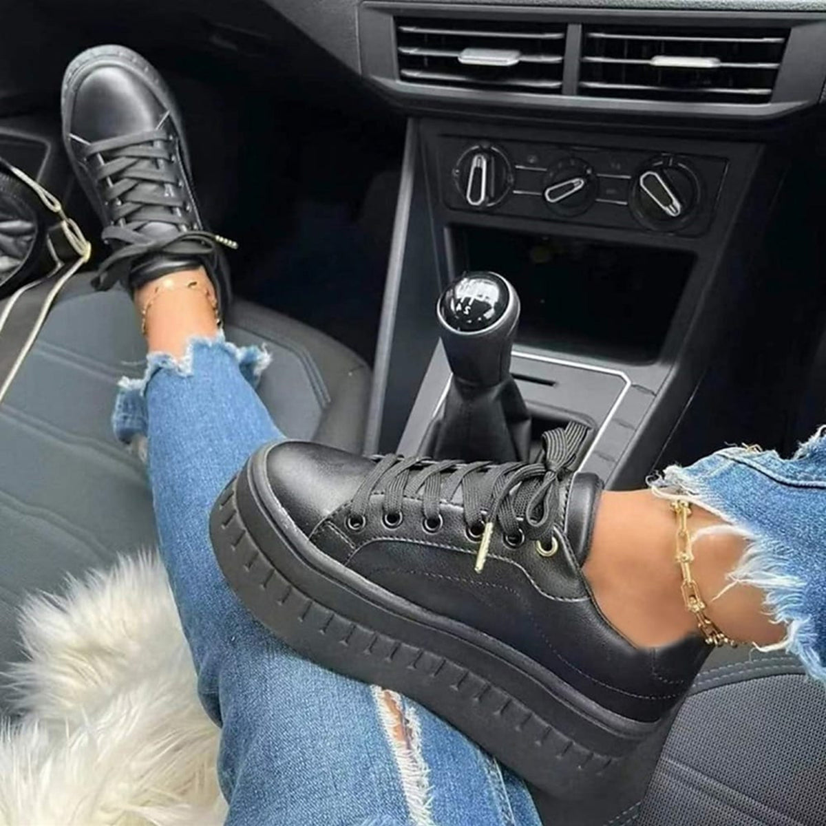 Edyta | Buty sportowe damskie | Na platformie, wygodne i stylowe