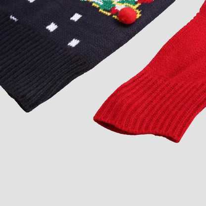 Emilia - Świąteczny sweter damski ciepły dzianinowy z okrągłym dekoltem