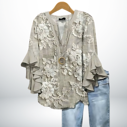 Cecilia | Elegancka bluzka damska z falbanami, lekki materiał, kobiecy i stylowy fason