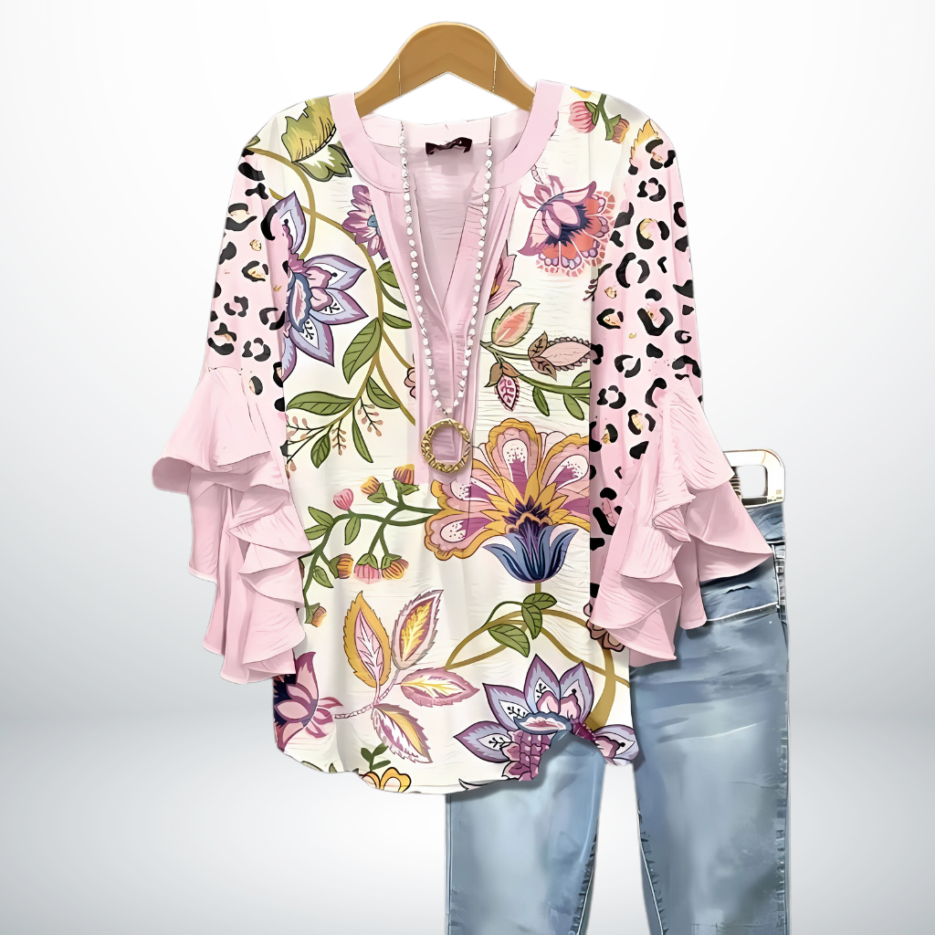 Cecilia | Elegancka bluzka damska z falbanami, lekki materiał, kobiecy i stylowy fason