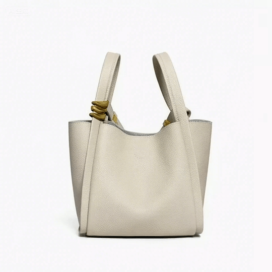 Laura | Skórzana damska torebka mini typu bucket crossbody