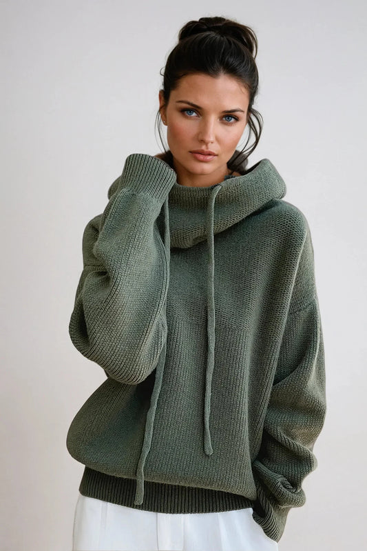 Olivia | Dzianinowy sweter oversize z kapturem