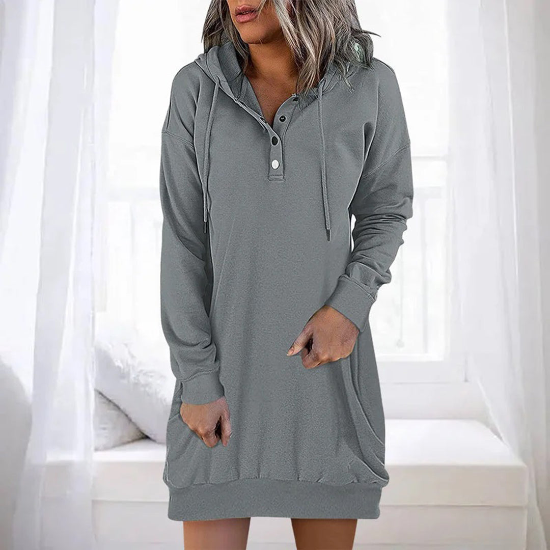 Kinga | Wygodna damska hoodie w jednolitym kolorze, minimalistyczny i nowoczesny fason