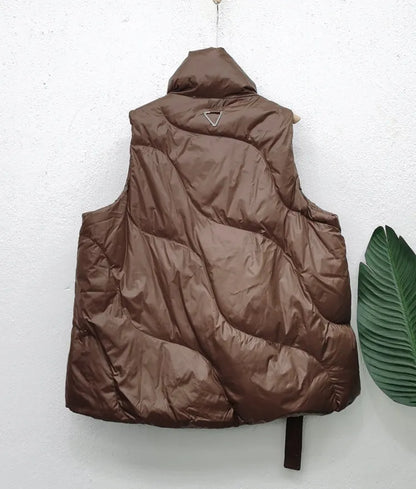 Marvella - Damska pikowana kamizelka oversize – ciepła i stylowa