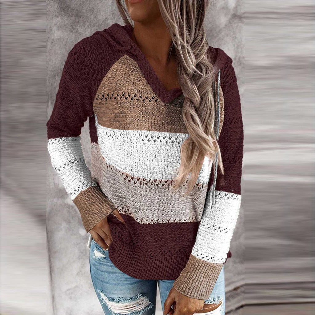 Aveline - Damski Sweter z Kapturem w Stylu Boho