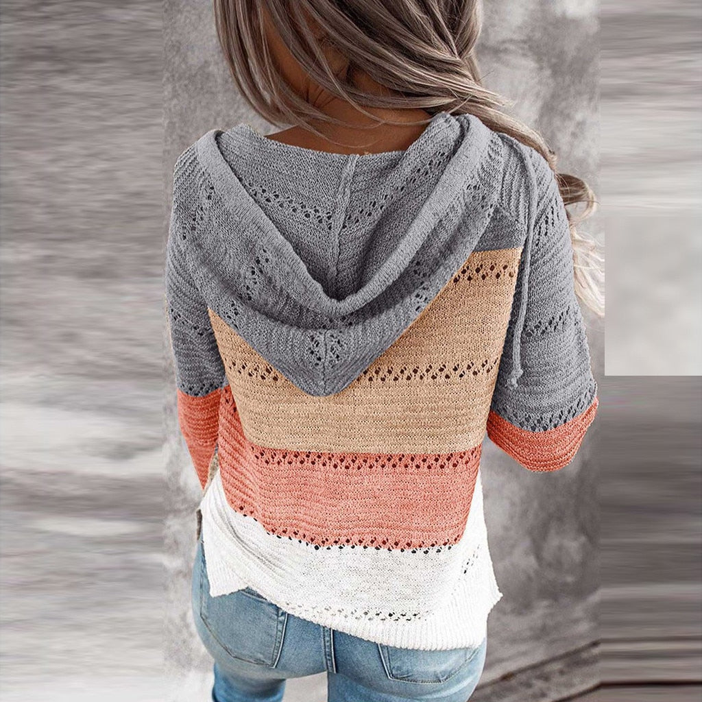 Aveline - Damski Sweter z Kapturem w Stylu Boho