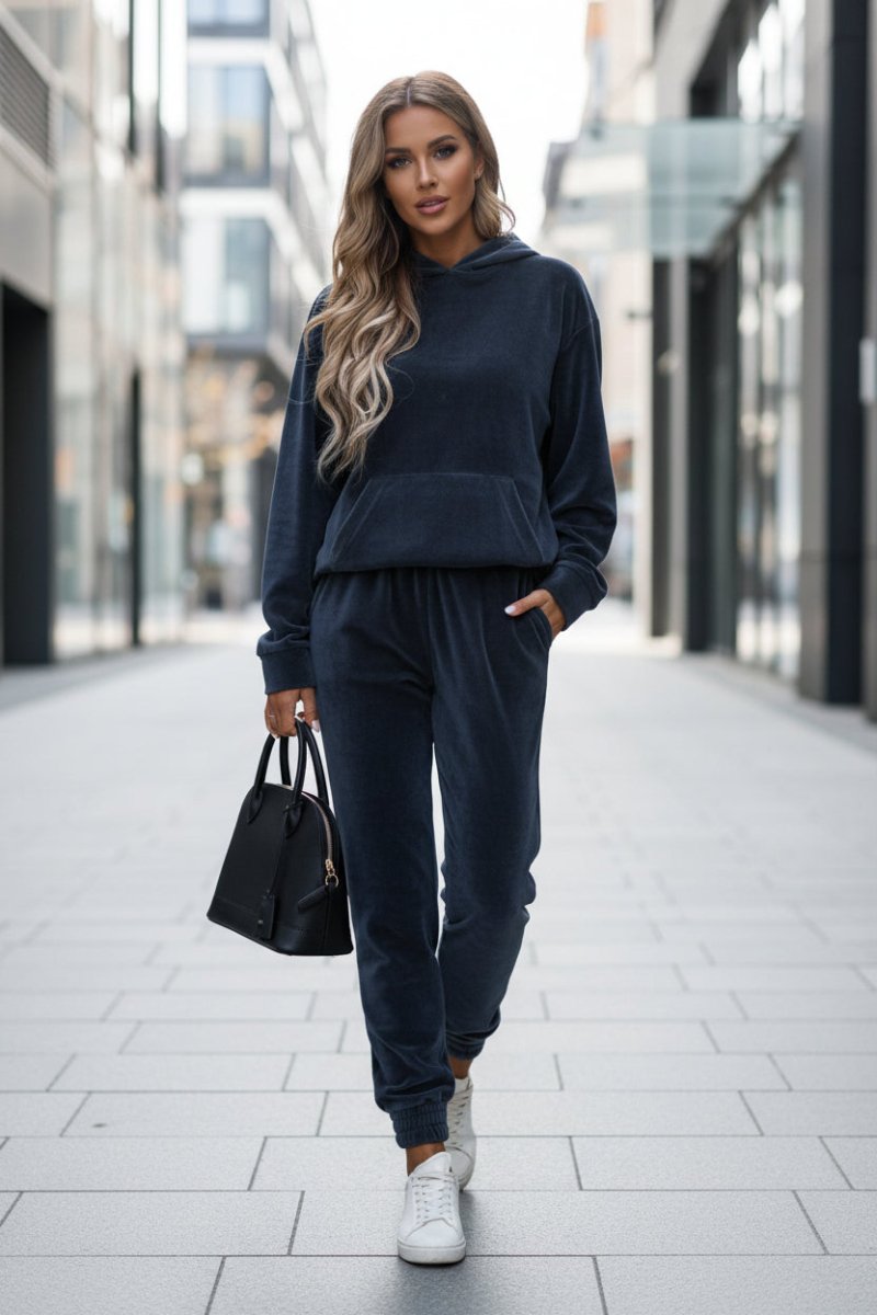 Janelle | Damski komplet wiosenny casual z bawełny i poliestru miękki