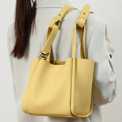 Laura | Skórzana damska torebka mini typu bucket crossbody