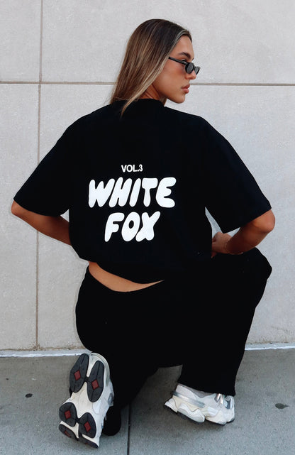 Jayne | Damski t-shirt oversize czarny wygodny nowoczesny casualowy