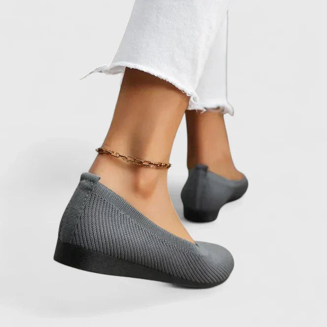 Kitty | Płaskie buty damskie z zaokrąglonym noskiem i siateczkową cholewką