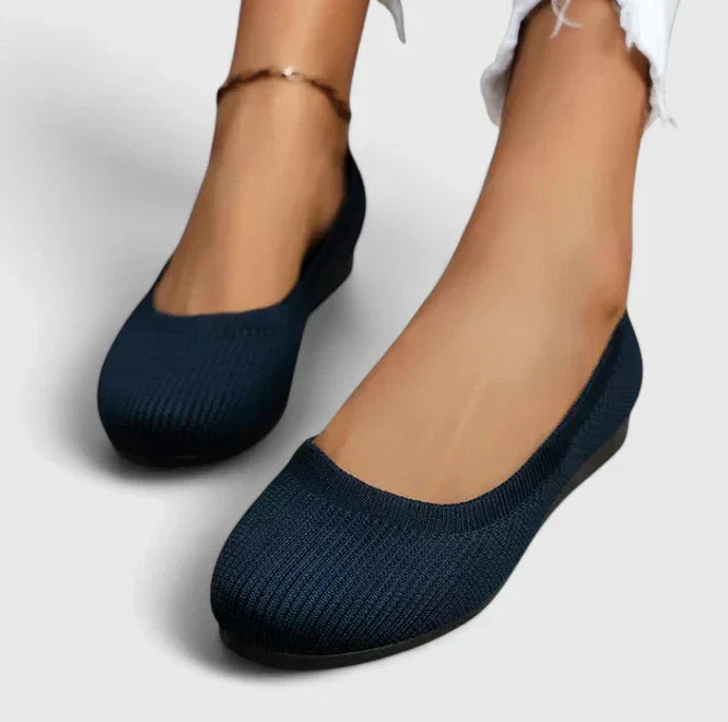 Kitty | Płaskie buty damskie z zaokrąglonym noskiem i siateczkową cholewką