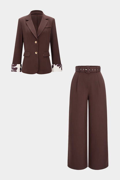 Hazel | Komplet elegancki z marynarką i spodniami palazzo, szykowny nowoczesny