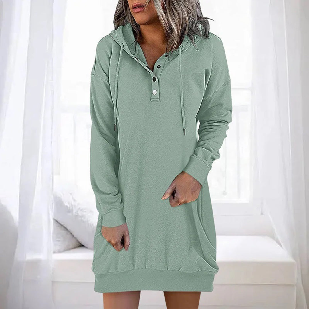 Kinga | Wygodna damska hoodie w jednolitym kolorze, minimalistyczny i nowoczesny fason