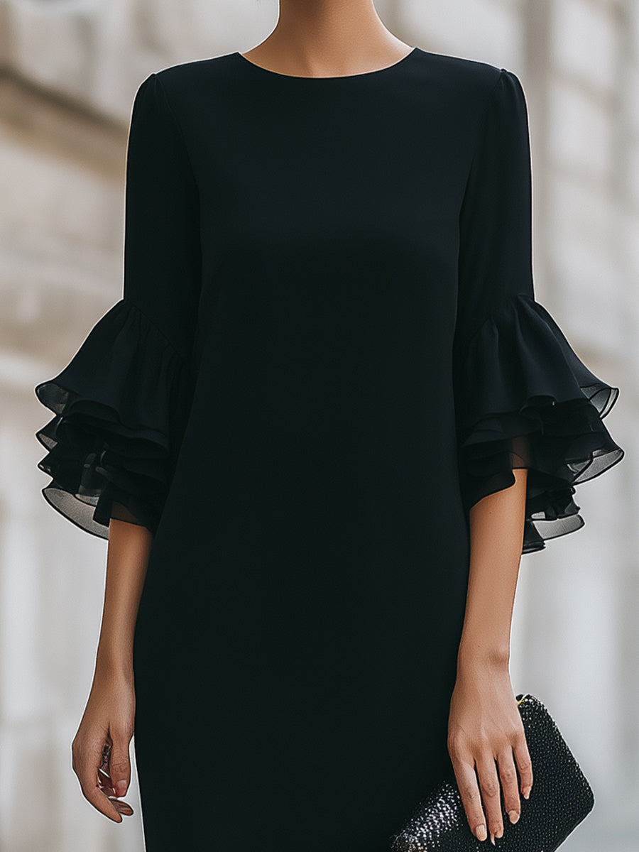 Liza | Suknia wieczorowa z rękawami dzwonowymi – elegancka, stylowa