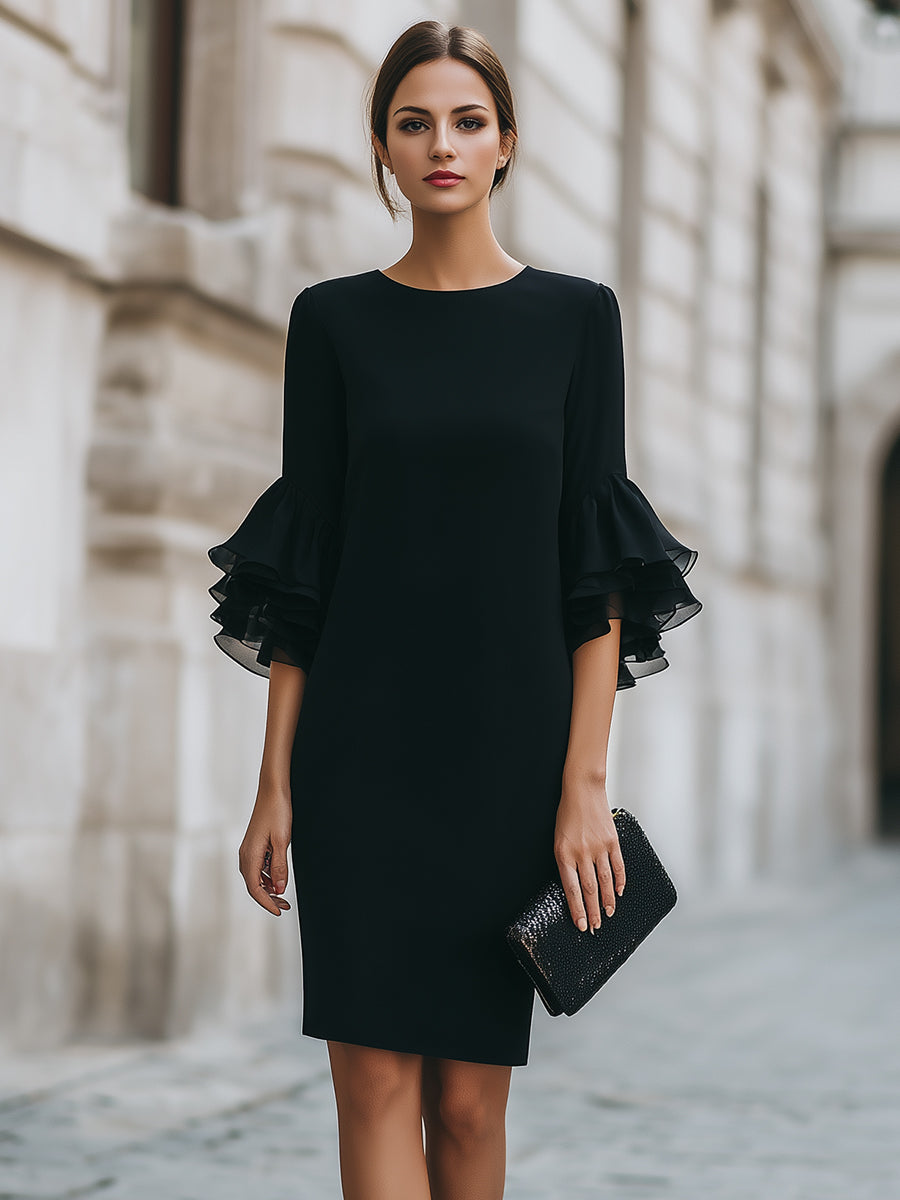 Liza | Suknia wieczorowa z rękawami dzwonowymi – elegancka, stylowa