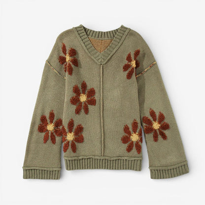 Kitty | Sweter damski z długim rękawem, dekolt w serek