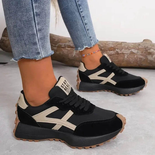 Annabeth - Damskie Sneakersy - Grubej Podeszwie z Kontrastowym Wzorem