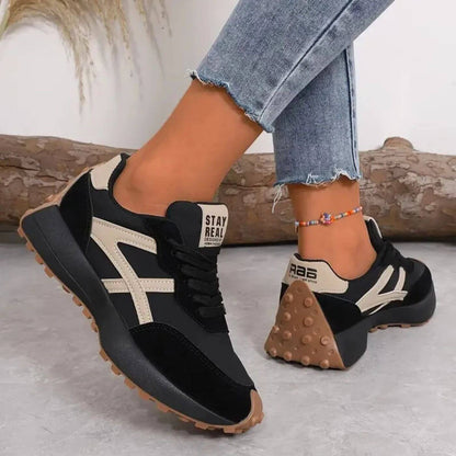 Annabeth - Damskie Sneakersy - Grubej Podeszwie z Kontrastowym Wzorem