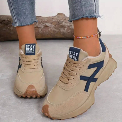 Annabeth - Damskie Sneakersy - Grubej Podeszwie z Kontrastowym Wzorem