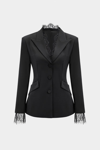 Agnes | Marynarka damska z koronkowymi detalami na mankietach, elegancka stylowa