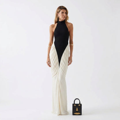 Nawoja | Sukienka damska maxi | Dopasowana, z odkrytymi plecami, elegancka na wieczór