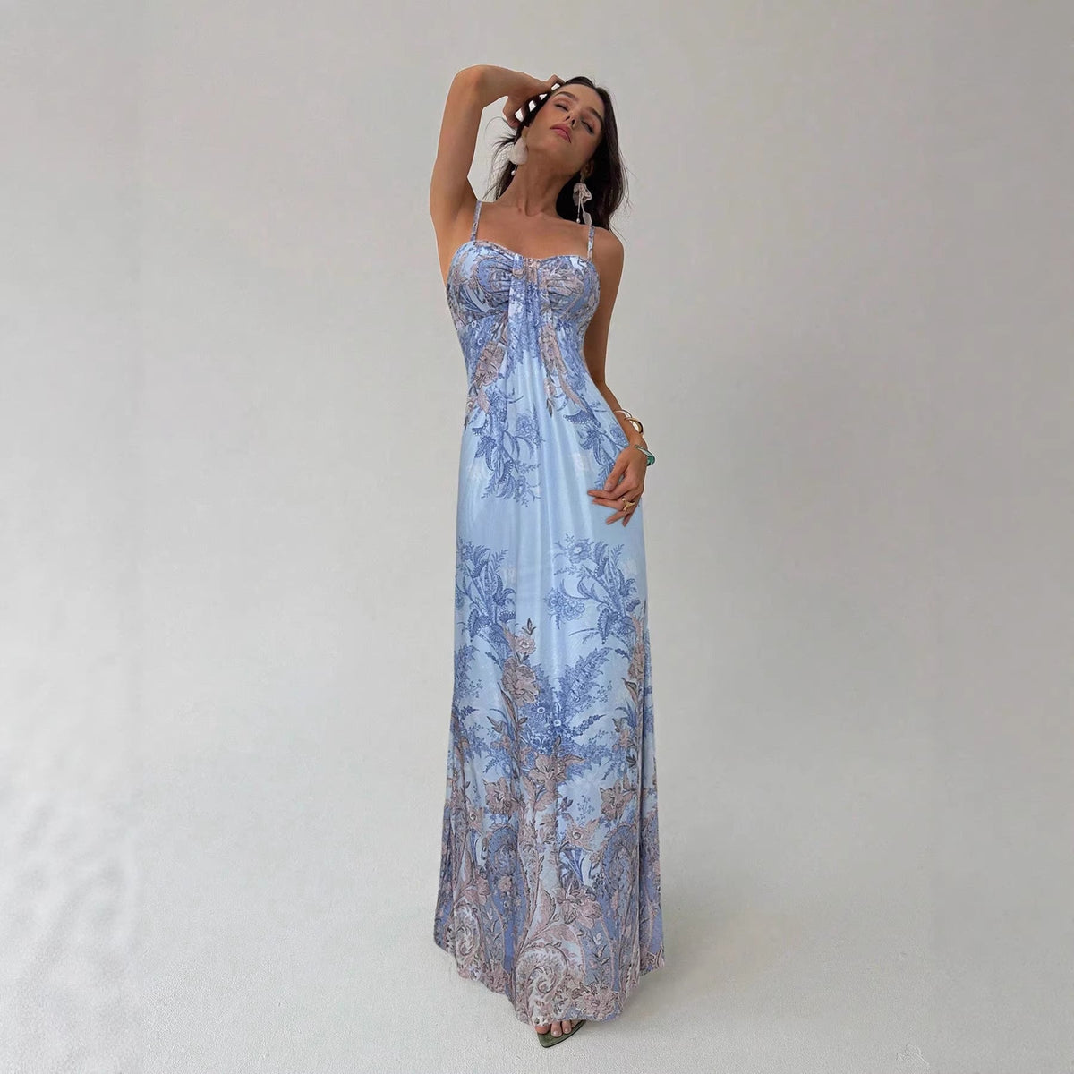Karli | sukienka maxi damska w kwiatowy wzór, zwiewna i elegancka