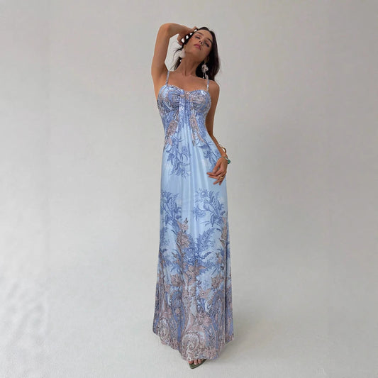 Karli | sukienka maxi damska w kwiatowy wzór, zwiewna i elegancka
