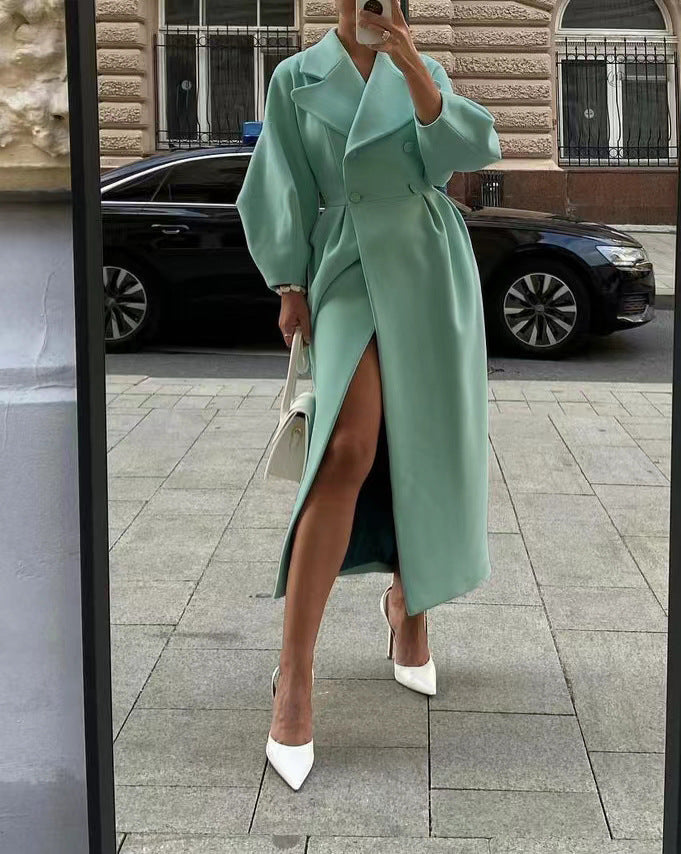 Julia - Płaszcz zimowy damski elegancki wełniany trencz