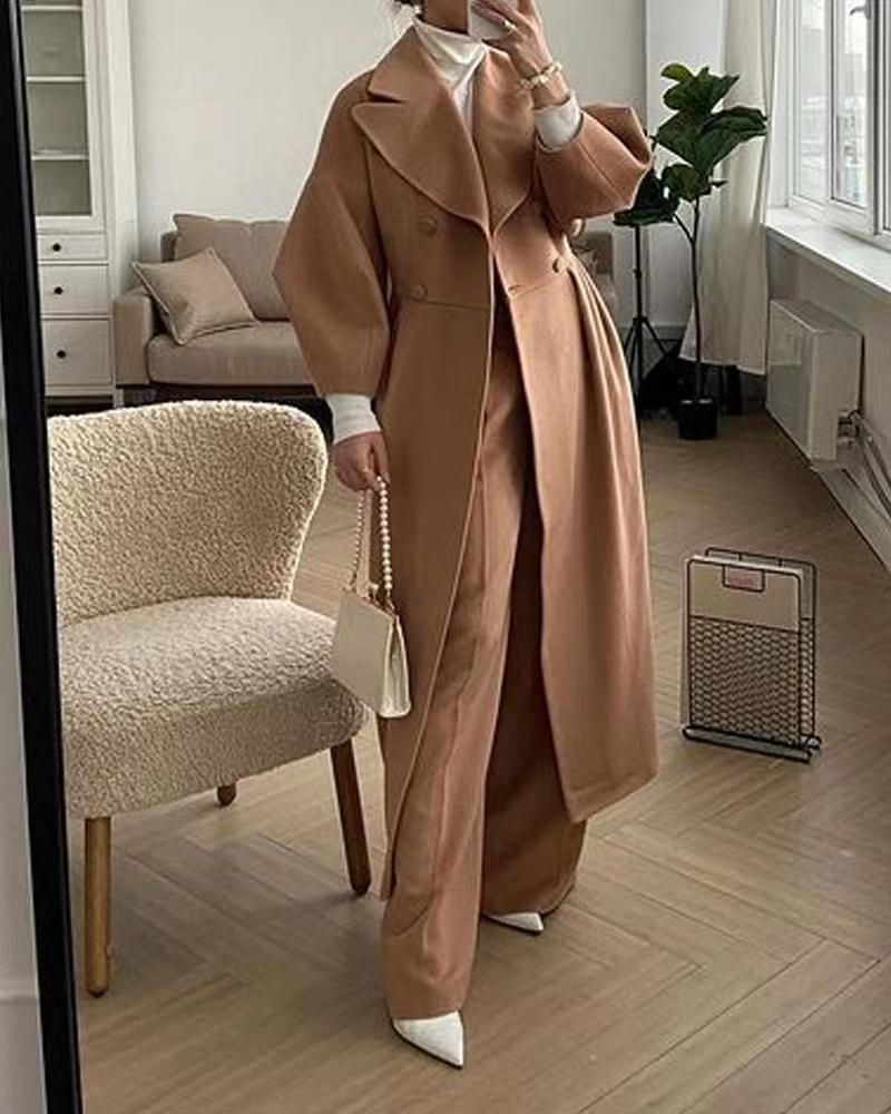 Julia - Płaszcz zimowy damski elegancki wełniany trencz