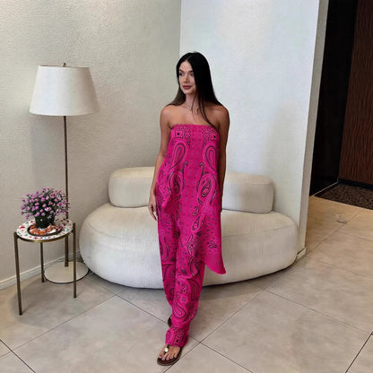 Nena | kombinezon damski o luźnym kroju z modnym wzorem, casualowy i stylowy