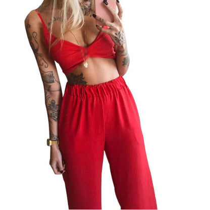 Cara | komplet damski 2-częściowy boho z crop topem w motyle