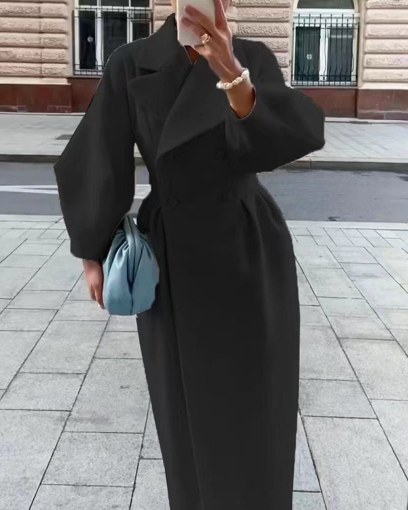 Julia - Płaszcz zimowy damski elegancki wełniany trencz