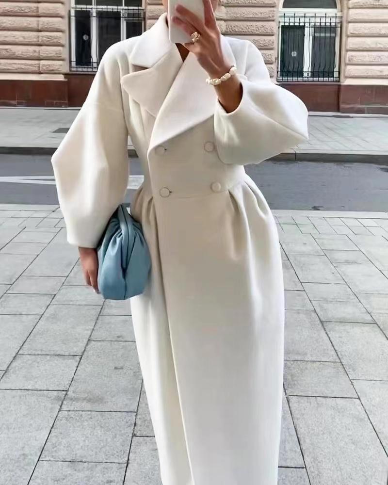 Julia - Płaszcz zimowy damski elegancki wełniany trencz