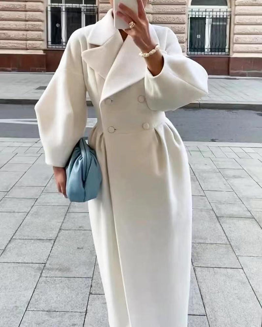 Julia - Płaszcz zimowy damski elegancki wełniany trencz