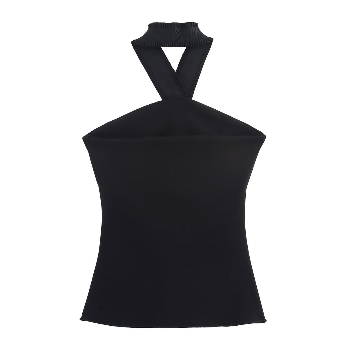Cody | Czarny komplet damski co-ord z halter neck, elegancki i nowoczesny