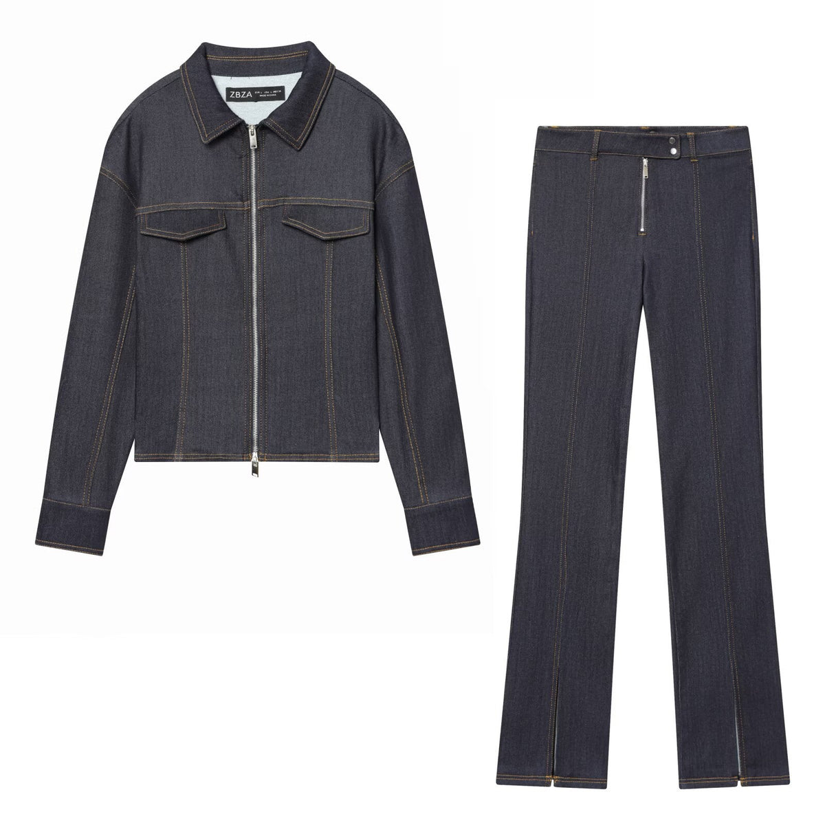 Clementine | Komplet damski z ciemnego denimu co-ord, stylowy i casualowy