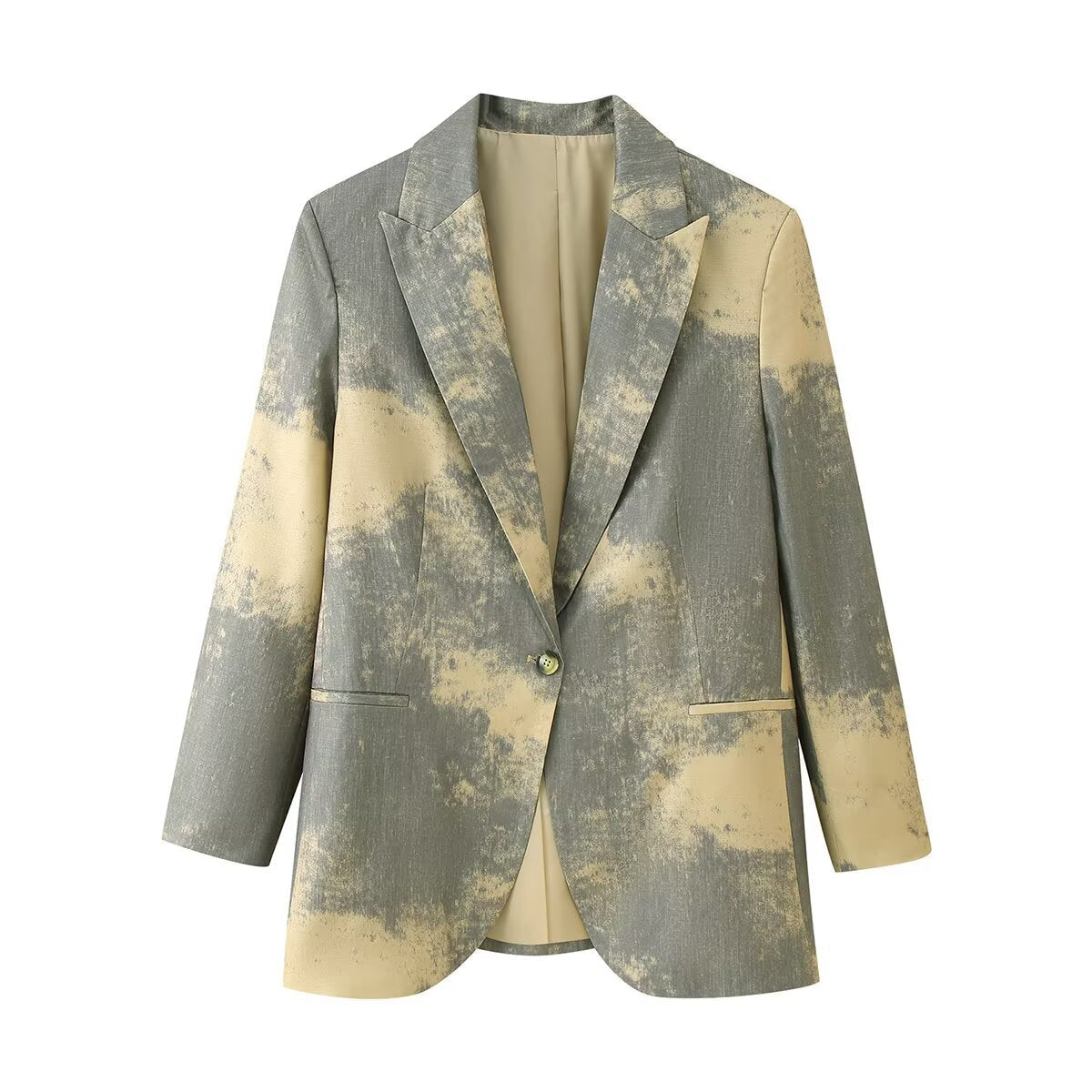 Colette | Szara oversize’owa marynarka damska w efekt tie-dye