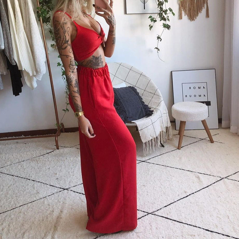 Cara | komplet damski 2-częściowy boho z crop topem w motyle