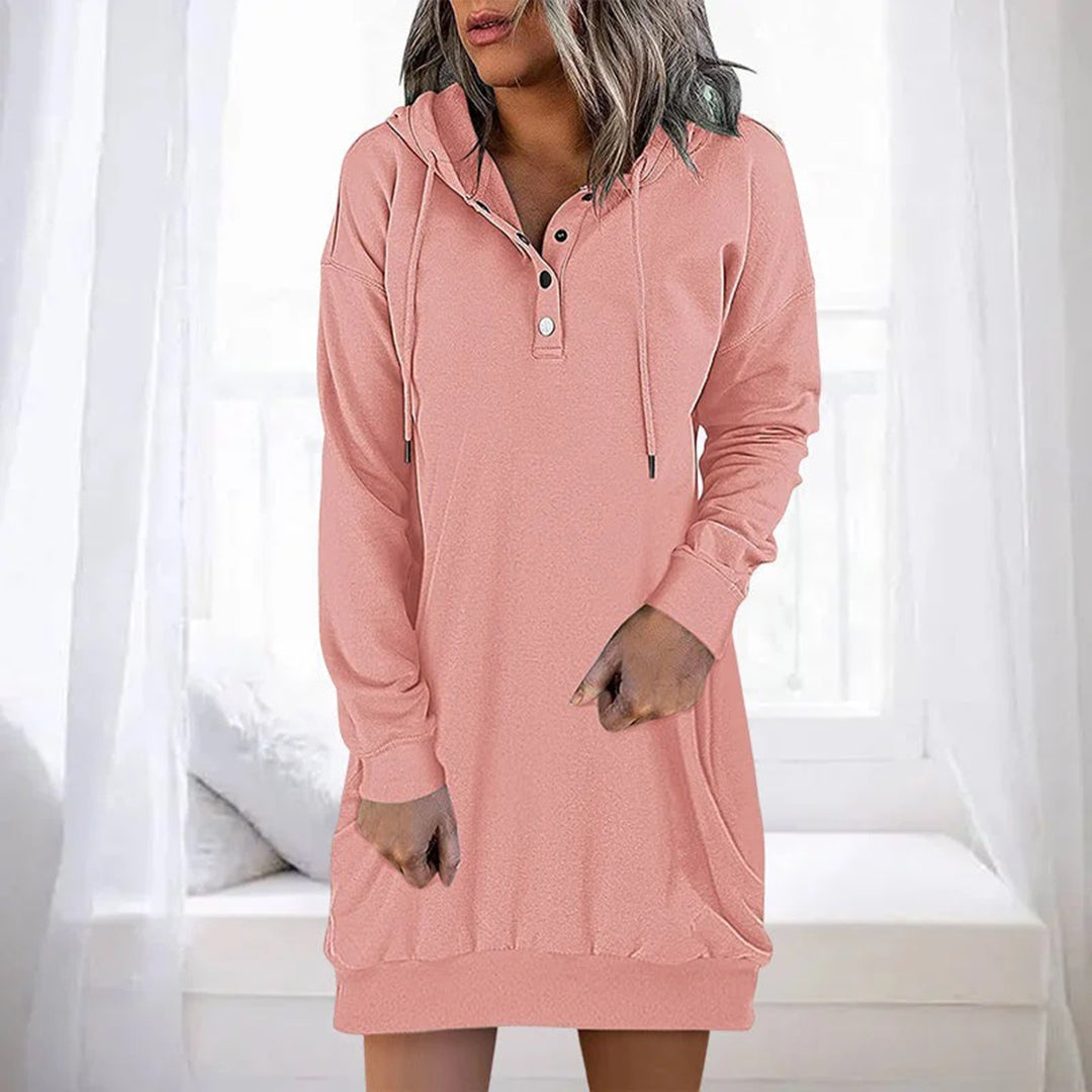 Kinga | Wygodna damska hoodie w jednolitym kolorze, minimalistyczny i nowoczesny fason