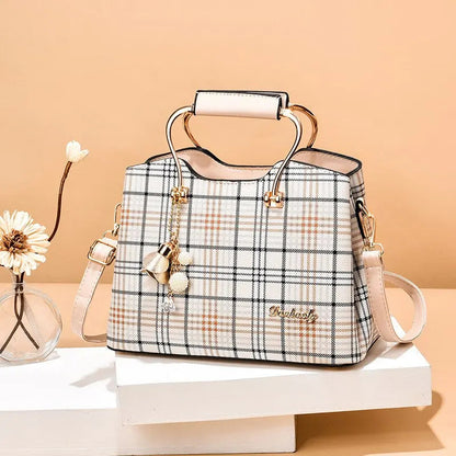 Carry | Torebka damska kraciasta elegancka do ręki i na ramię stylowa klasyczna