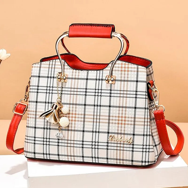 Carry | Torebka damska kraciasta elegancka do ręki i na ramię stylowa klasyczna
