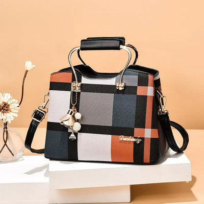 Carry | Torebka damska kraciasta elegancka do ręki i na ramię stylowa klasyczna