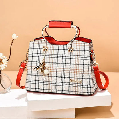 Carry | Torebka damska kraciasta elegancka do ręki i na ramię stylowa klasyczna