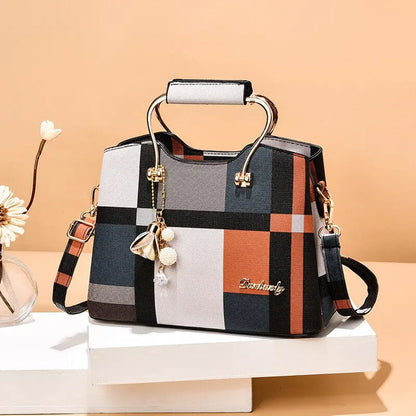 Carry | Torebka damska kraciasta elegancka do ręki i na ramię stylowa klasyczna